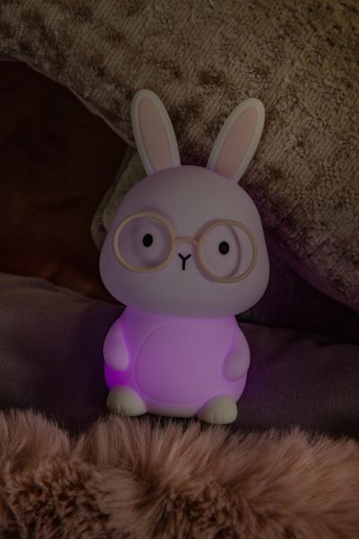 Lucide PINCHA RABBIT - Rechargeable Table lamp Children - Battery pack- LED 3 StepDim - Rgb - White